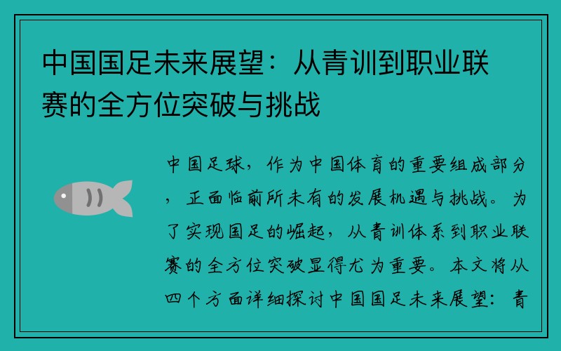 中国国足未来展望：从青训到职业联赛的全方位突破与挑战